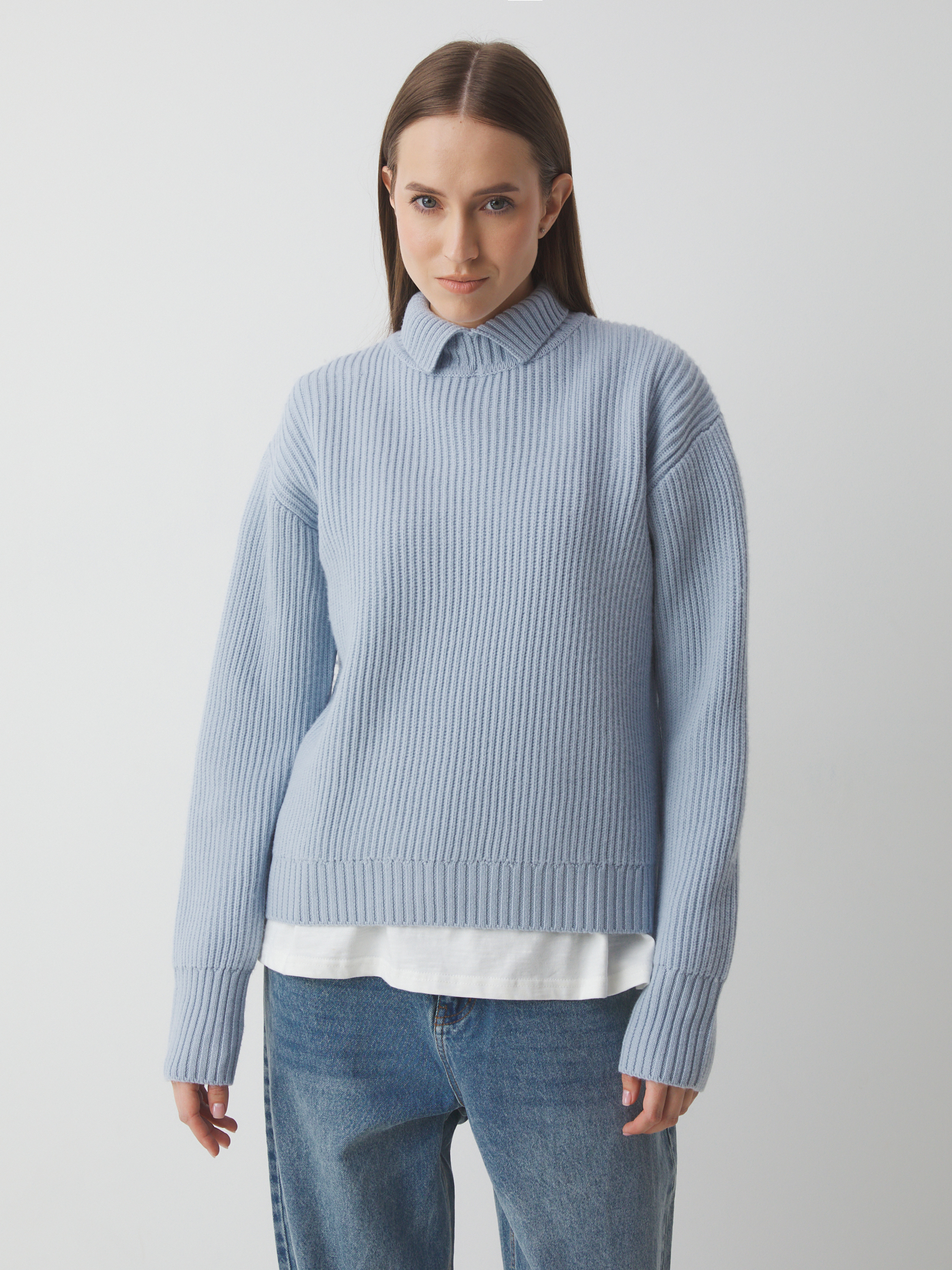 Женский свитер MAISON DAVID 4381889, серо-голубой