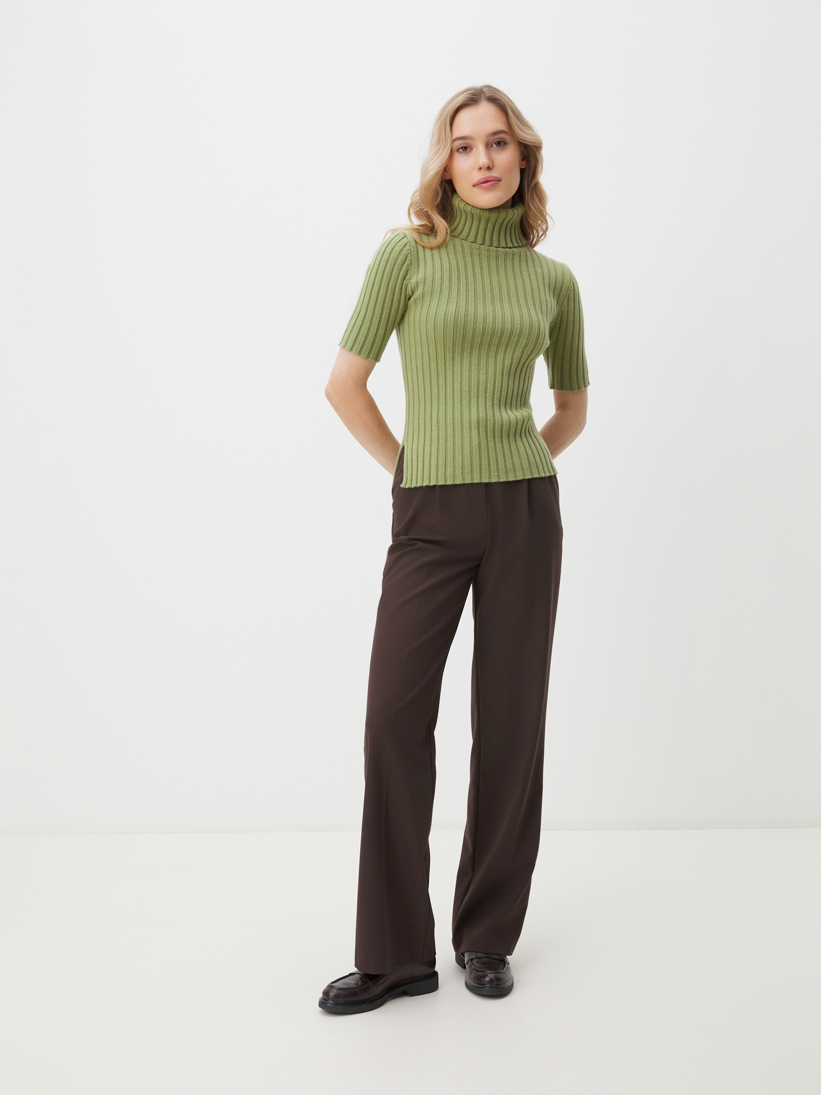 Женская водолазка MAISON DAVID 4450693, бежево-зеленый