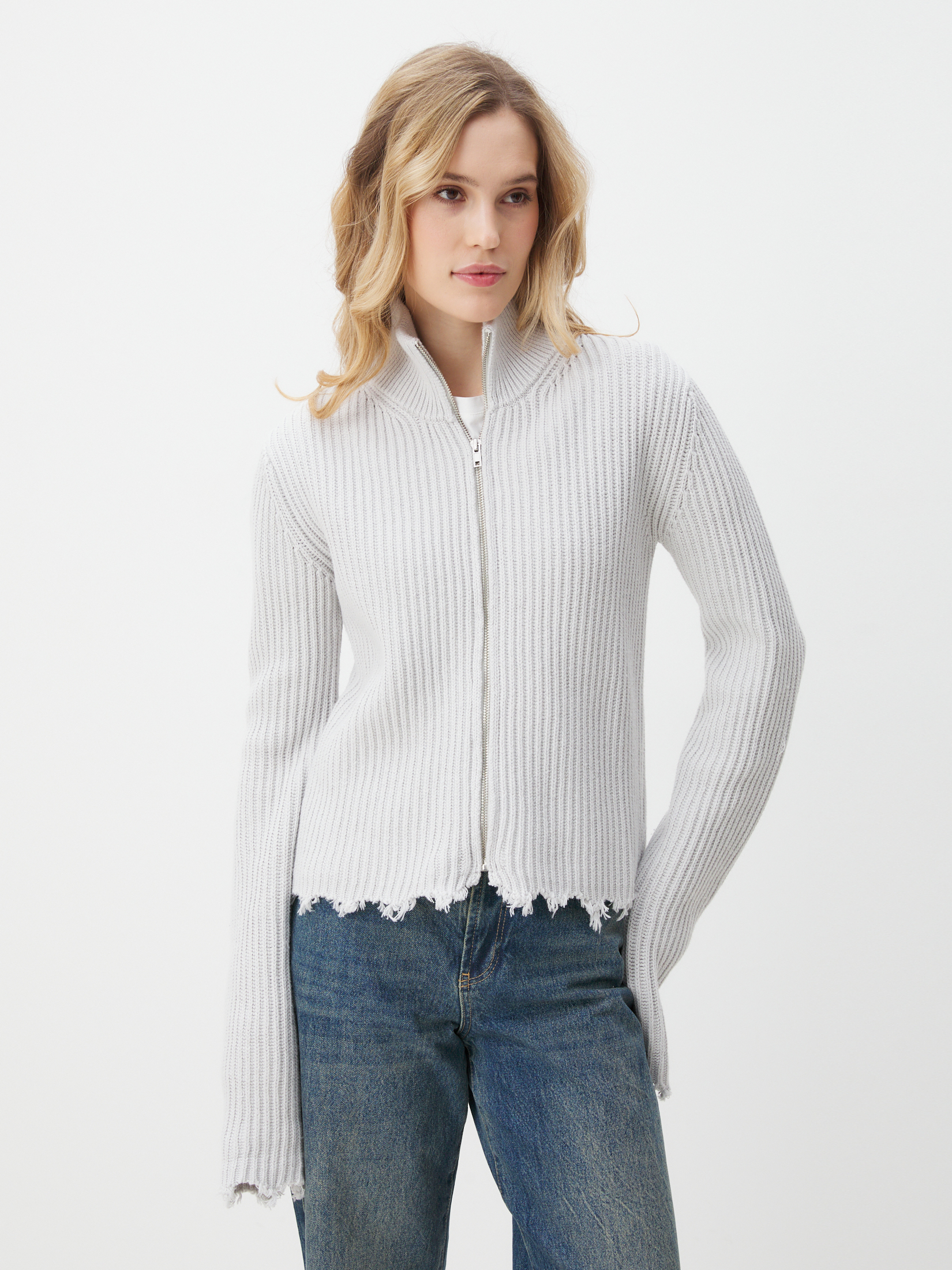 Женский кардиган MAISON DAVID 4449961, бледно-серый