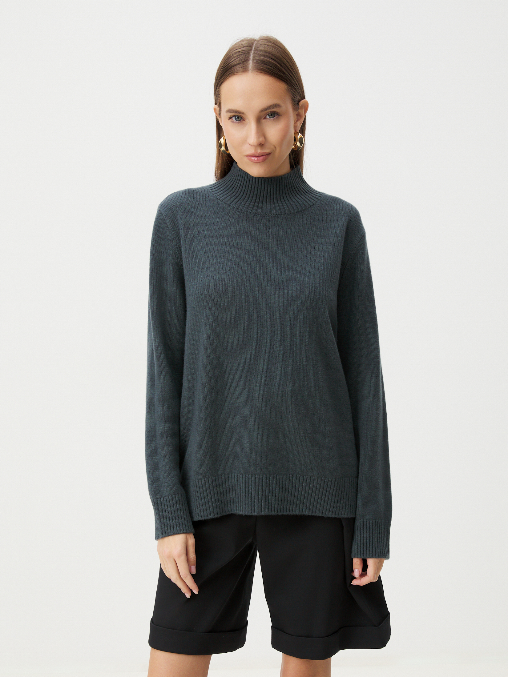 Женский свитер MAISON DAVID 4332190, зеленовато-серый