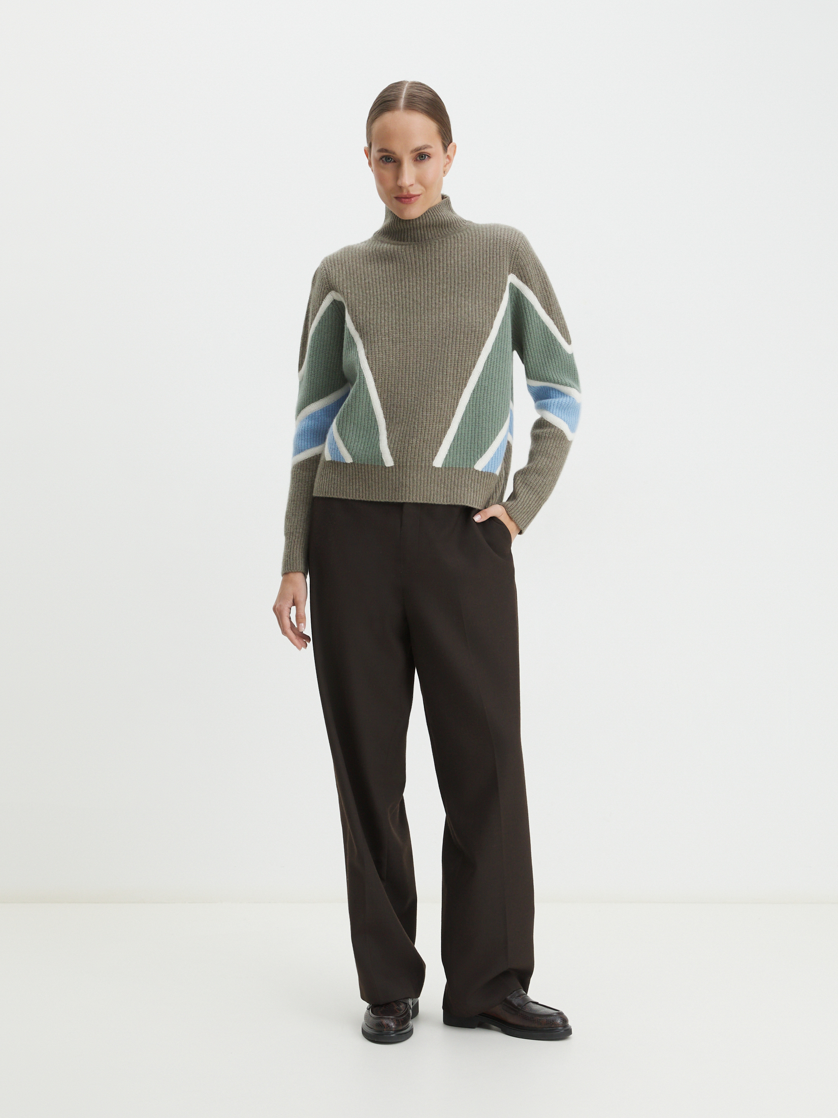 Женский свитер MAISON DAVID 3841773, хаки