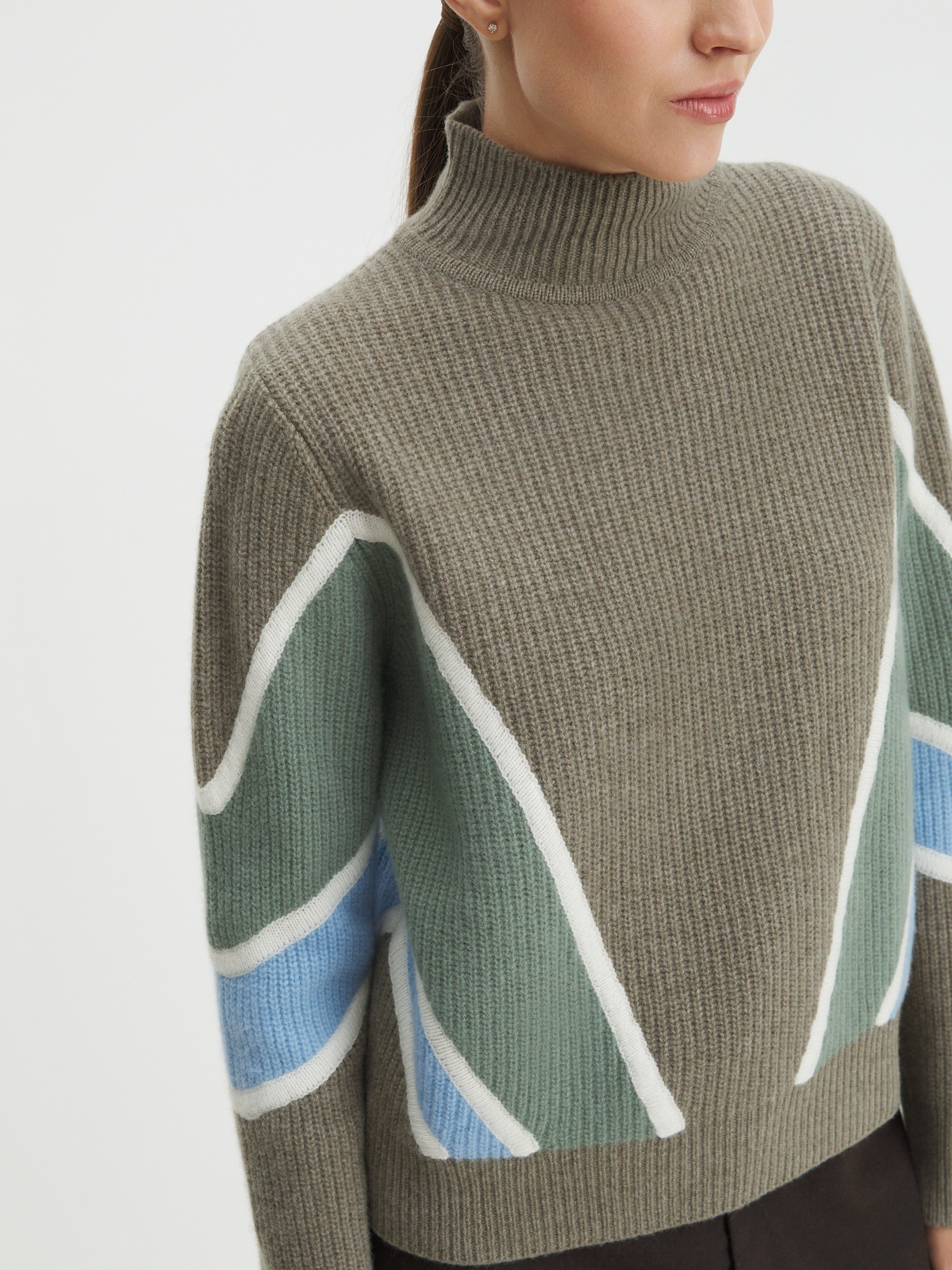 Женский свитер MAISON DAVID 3841773, хаки