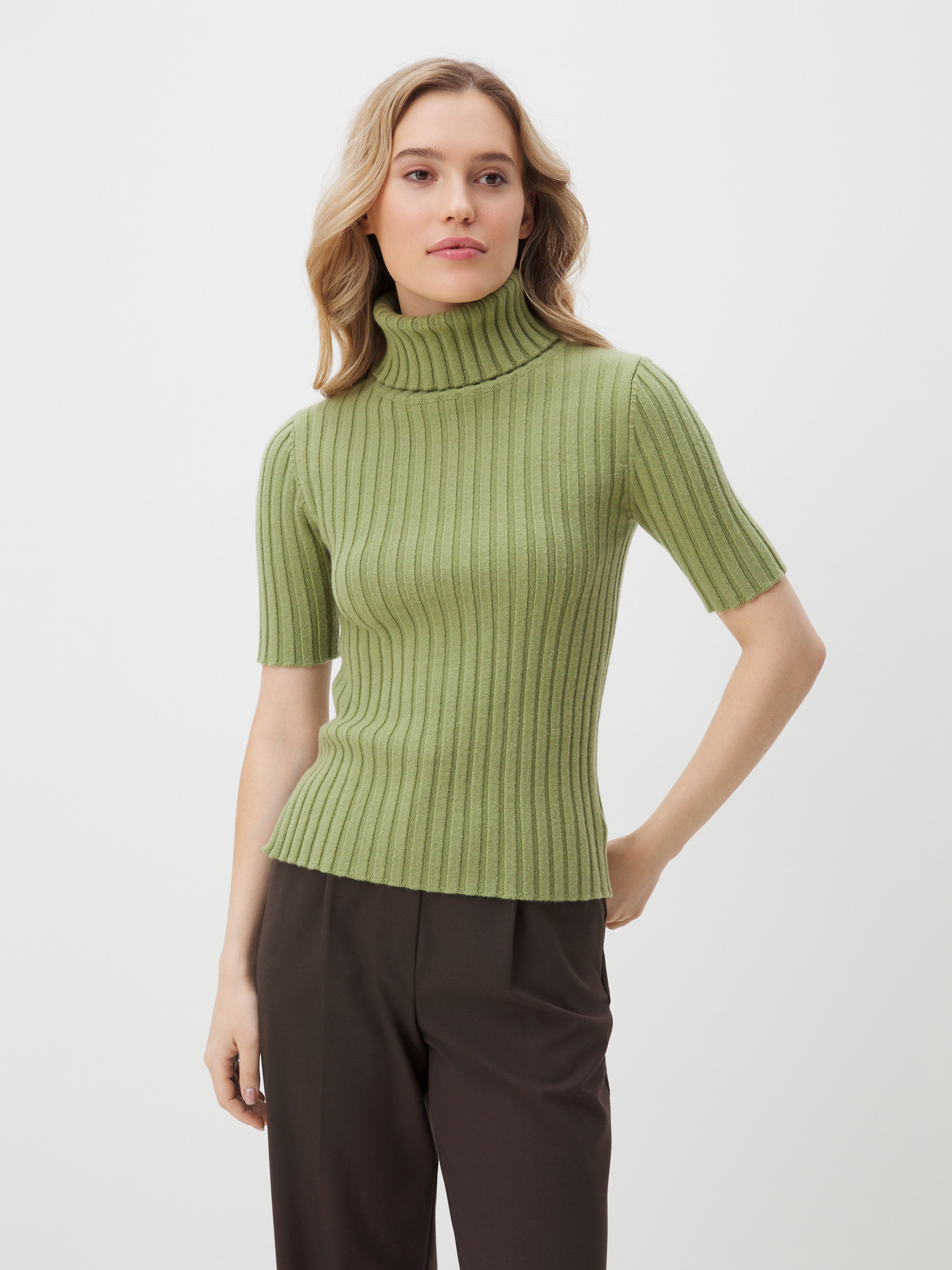 Женская водолазка MAISON DAVID 4450693, бежево-зеленый