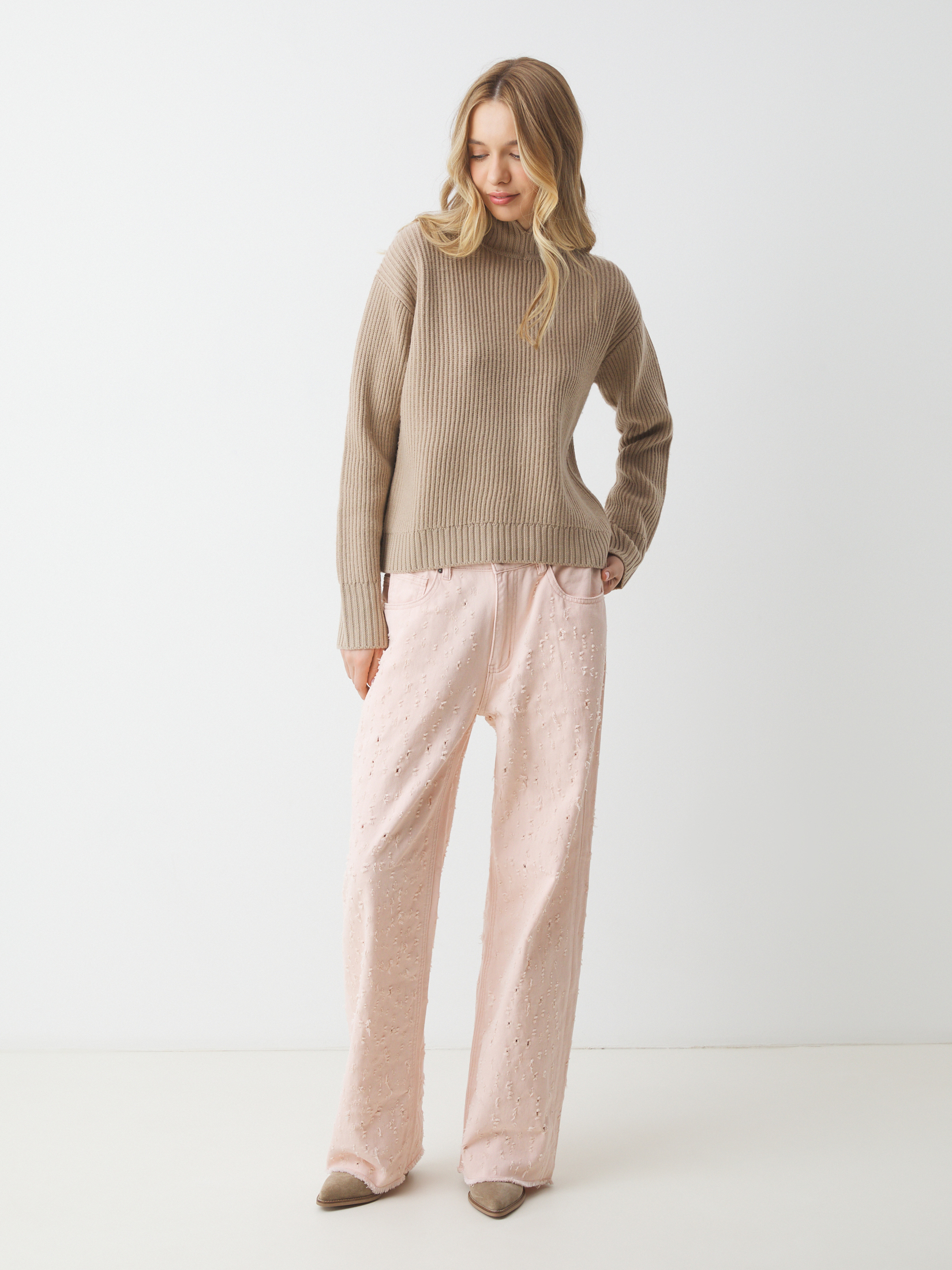 Женский свитер MAISON DAVID 4381844, пыльно-бежевый