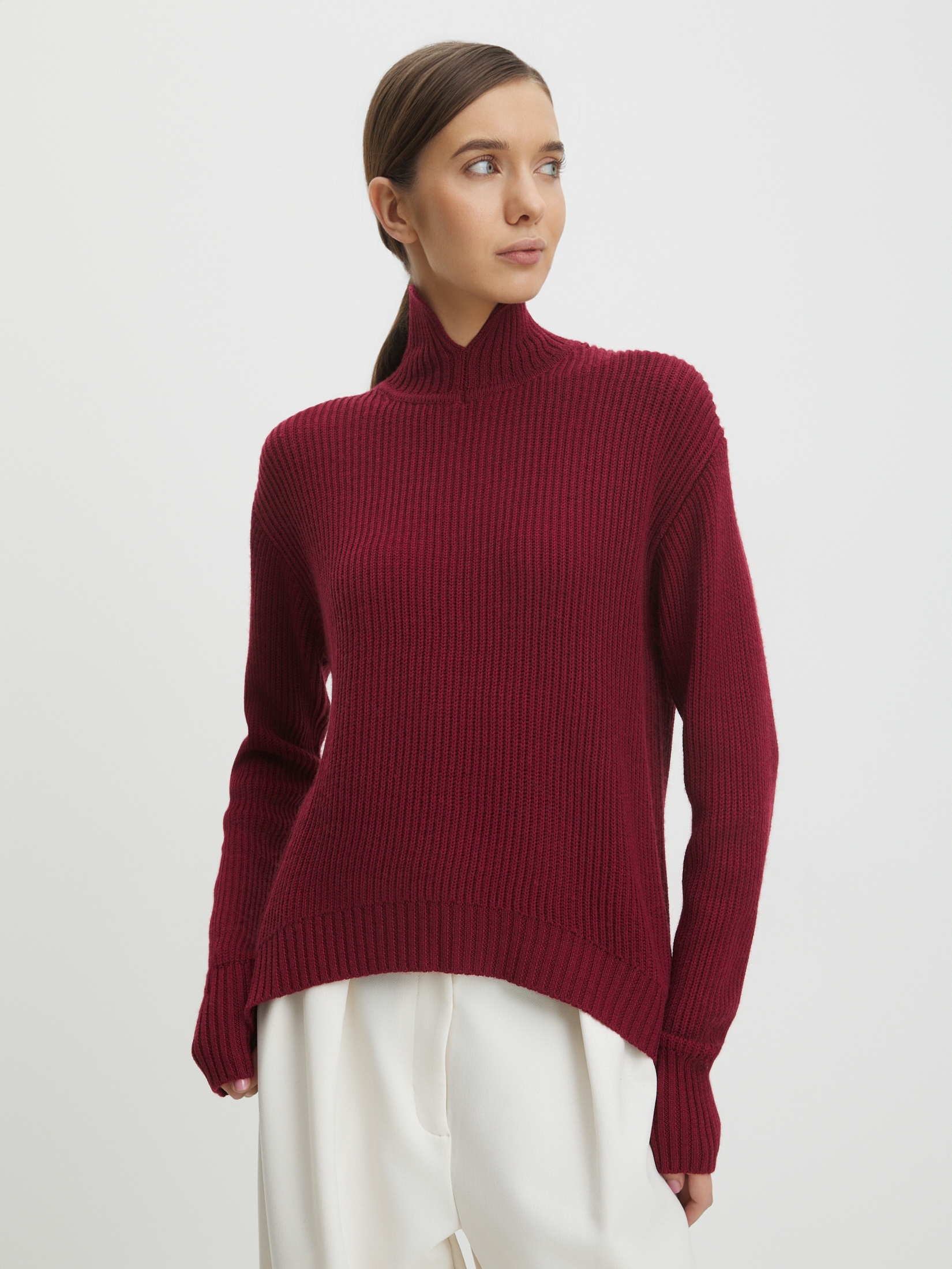 Женский свитер MAISON DAVID 4406511, бордовый