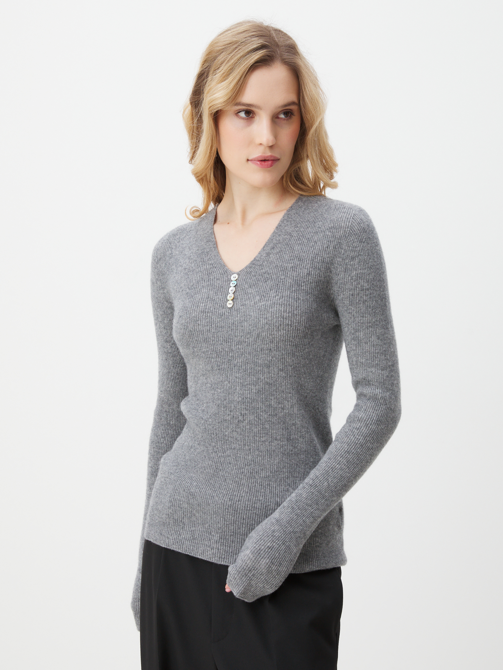 Женский пуловер MAISON DAVID 4451102, серый