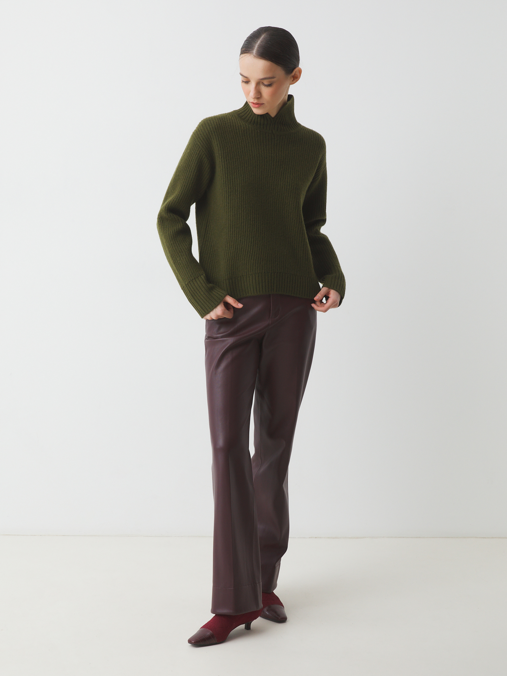 Женский свитер MAISON DAVID 4381929, хаки