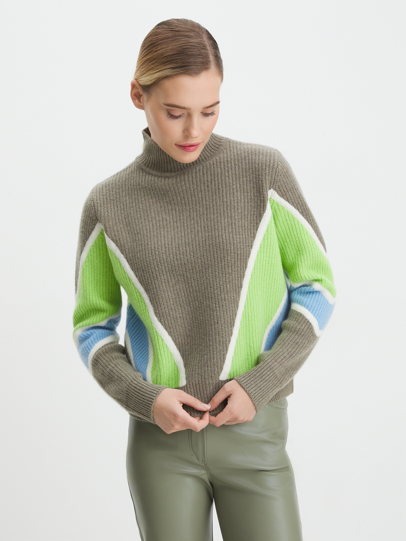 Женский свитер MAISON DAVID 3841772, хаки