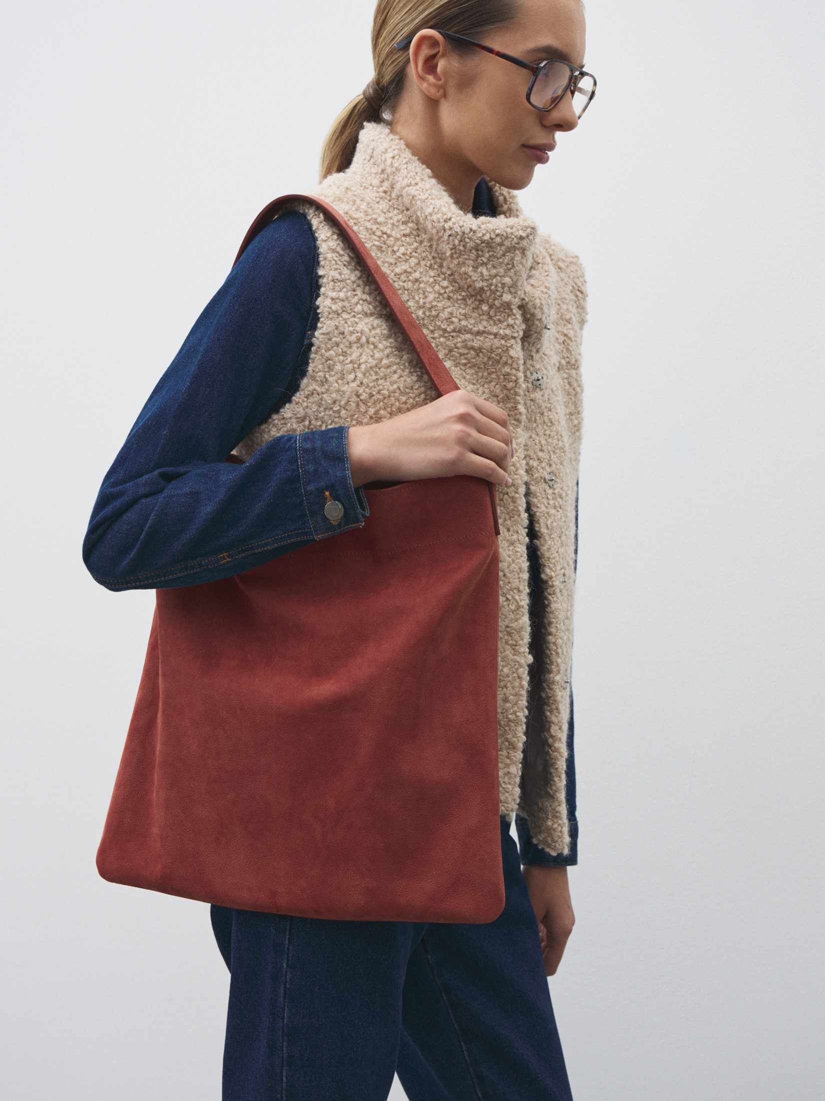 Женский шоппер MAISON DAVID 4646786, коричнево-красный