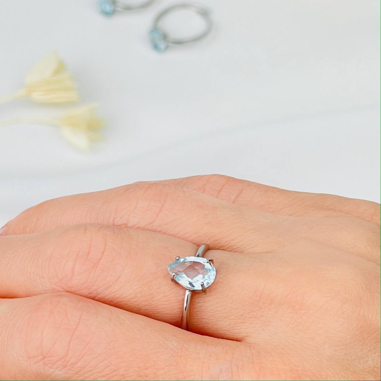 Радуга Самоцветов Кольцо регулируемое из Топаза