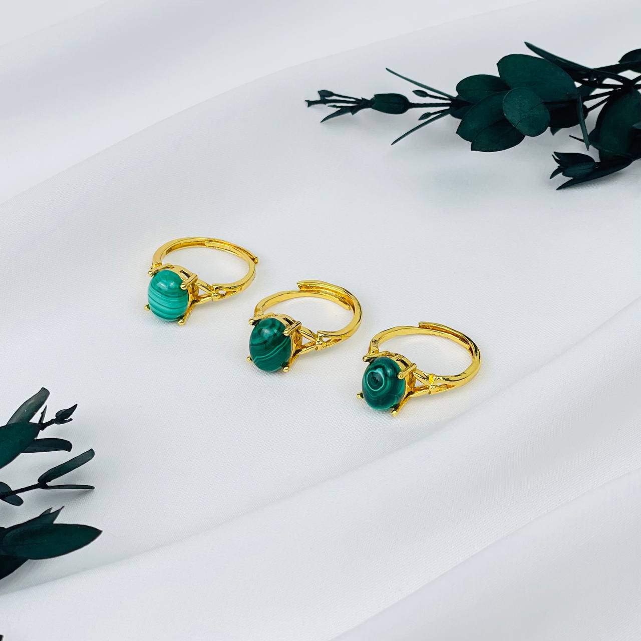 Радуга Самоцветов Кольцо регулируемое из Малахита