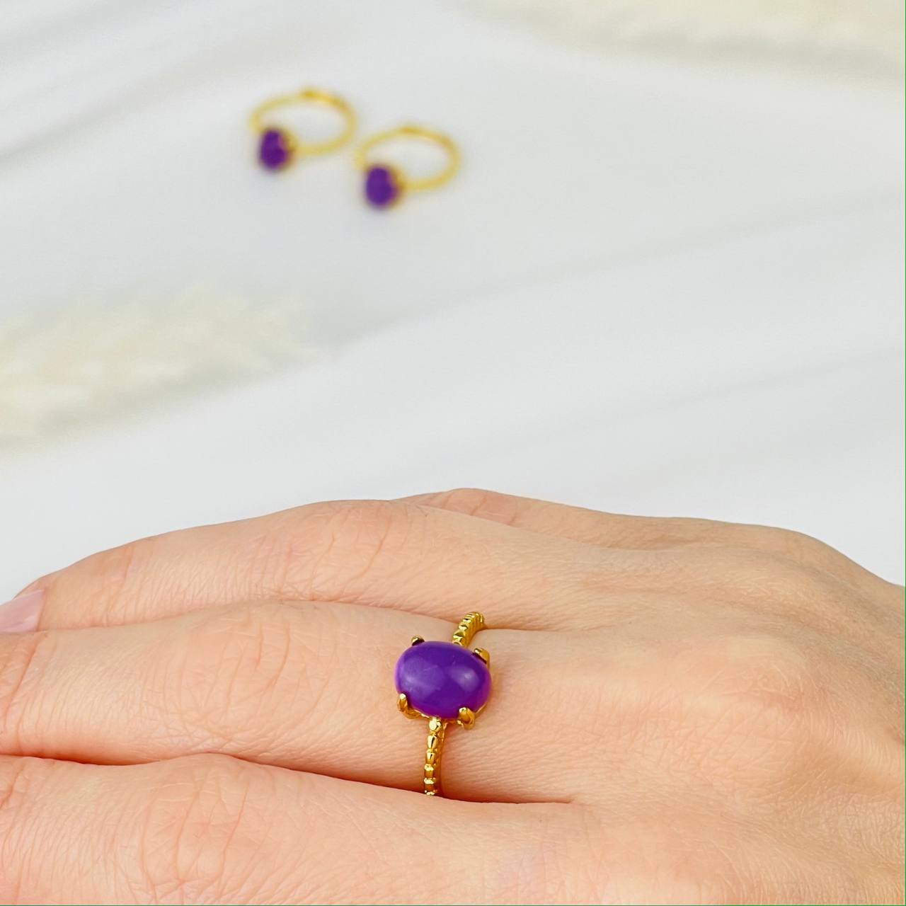 Радуга Самоцветов Кольцо регулируемое из Фосфосидерита