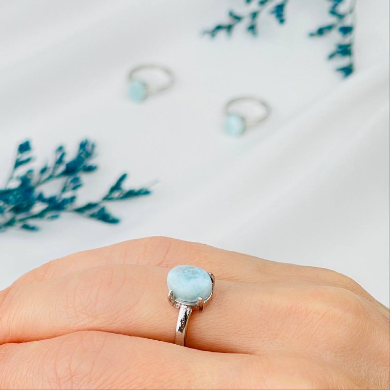 Радуга Самоцветов Кольцо регулируемое из Ларимара