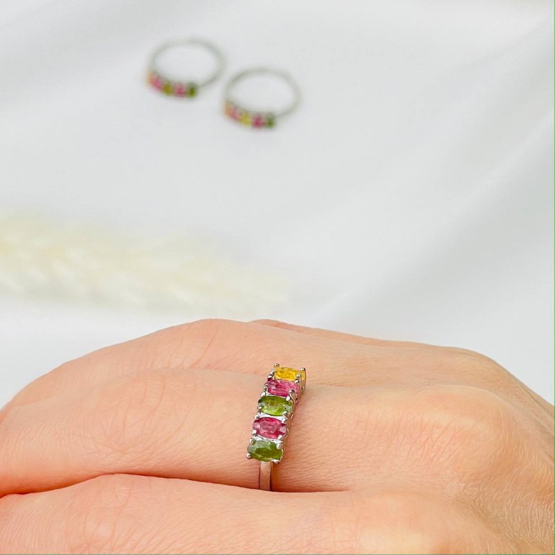 Радуга Самоцветов Кольцо регулируемое из Турмалина