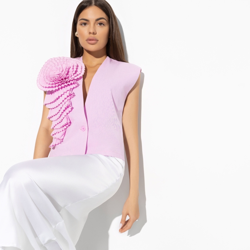 Ст.цена 1950р. Жилет, Жду продолжения 00000010542 Розовый