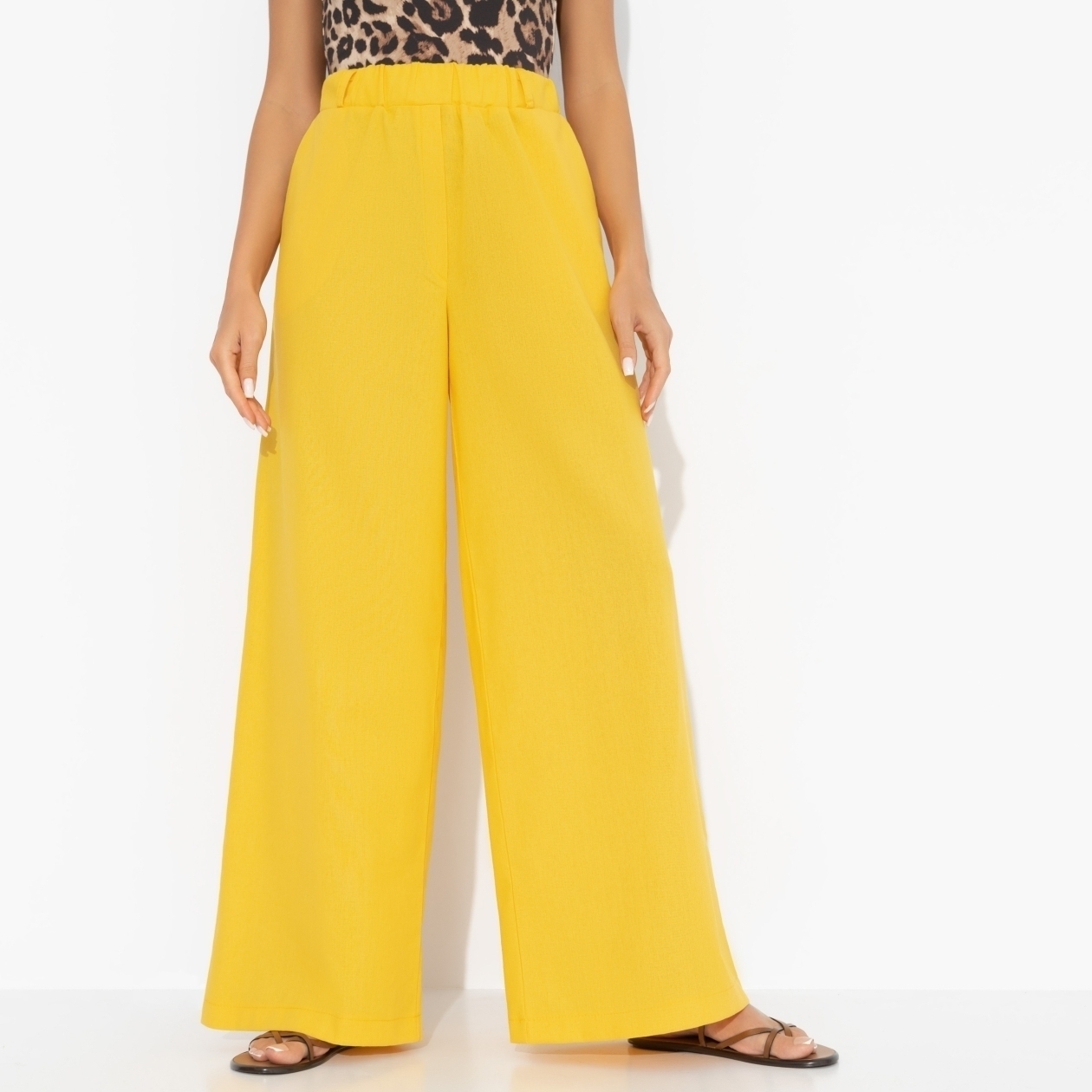 Ст.цена 1890р. Брюки льняные, Легкость льна (желтые) 00000011825 Жёлтый