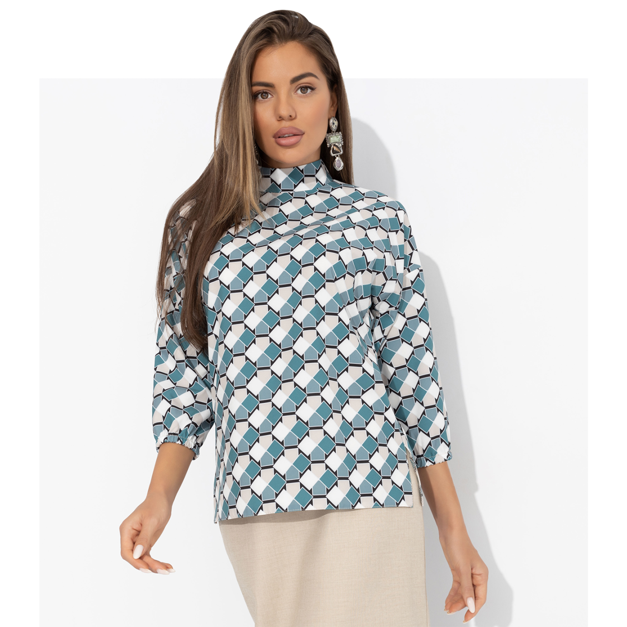 Блуза с воротником-стойкой, Вихрь комплиментов