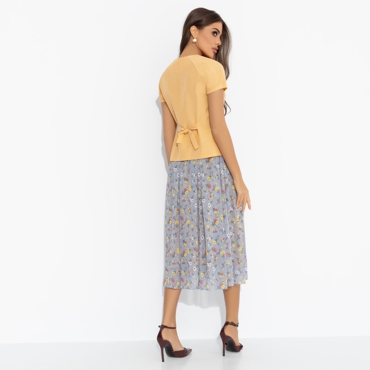 Костюм с юбкой приталенного силуэта, Любовь вне правил (2 в 1, желтый)