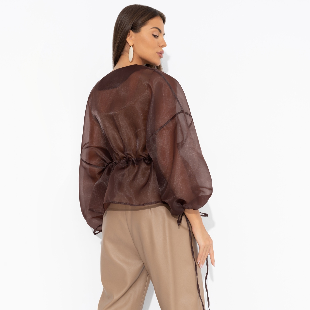 Жакет из полупрозрачной ткани, Вершина восхищения (коричневый)