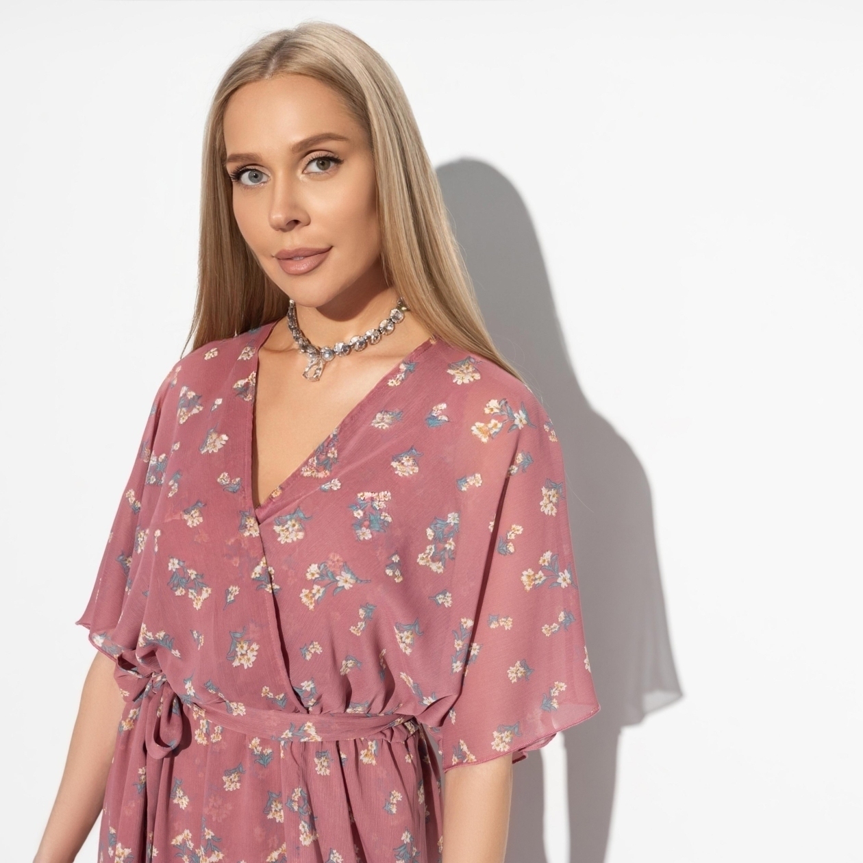 Ст.цена 2190р. Платье, Цветущая сказка (с поясом) 00000010472 Розовый