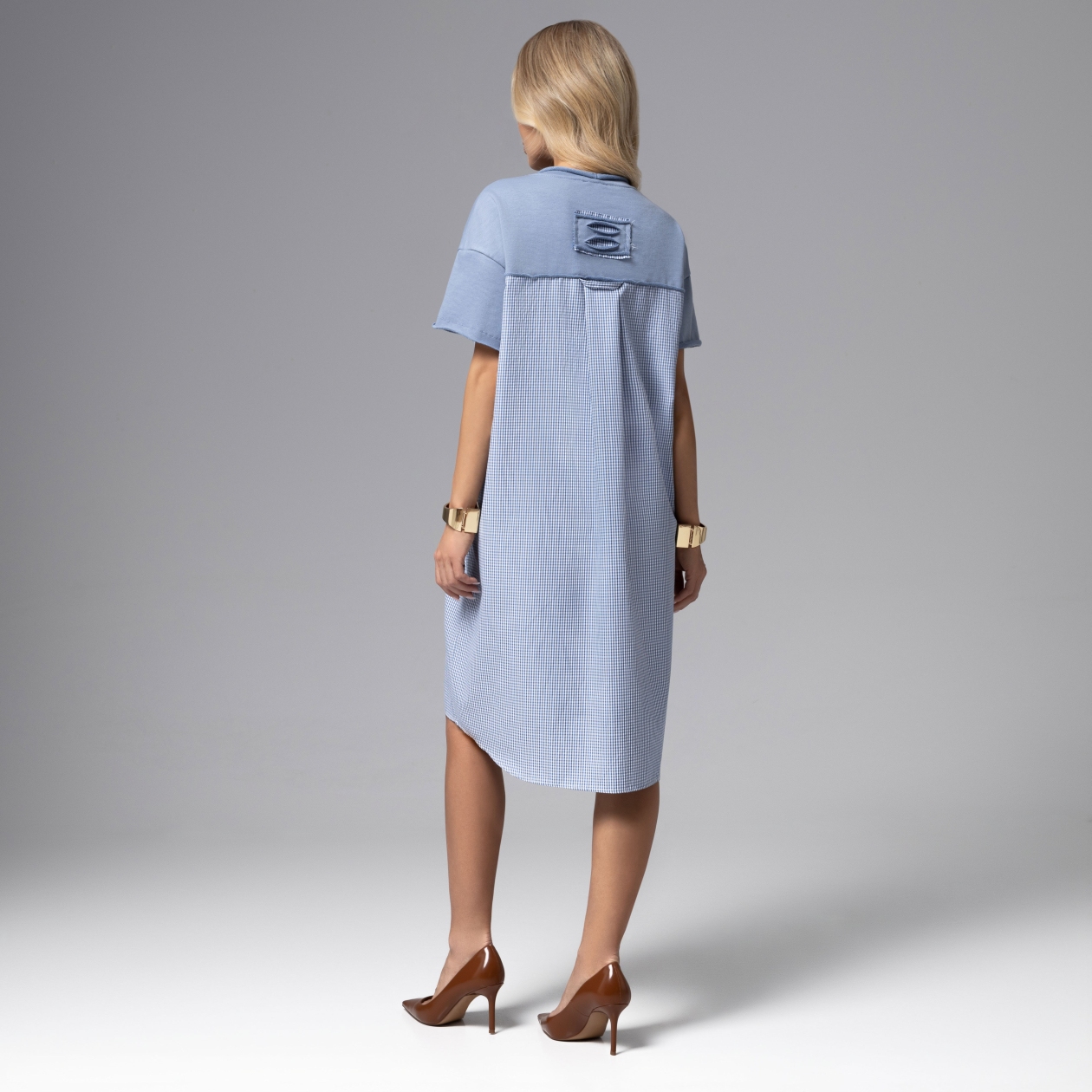 Платье-рубашка комбинированное, Вдохновение лета