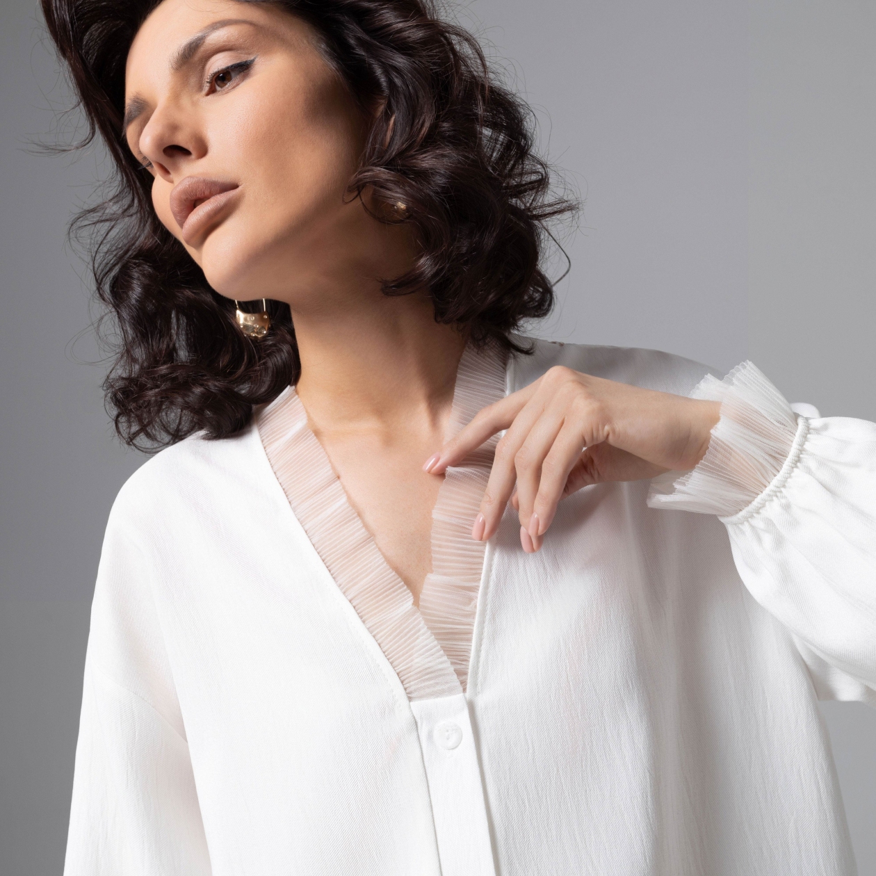 Рубашка нарядная, Моя аура – люкс (белая)