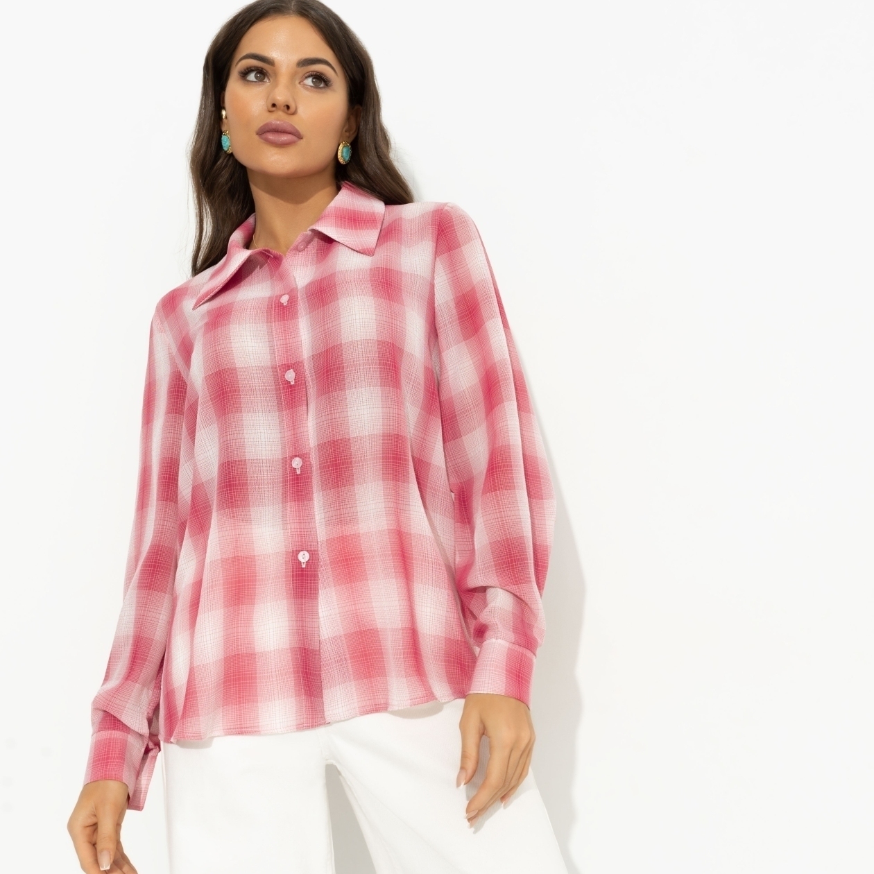 Рубашка свободного кроя, Цветущее очарование (яркая)