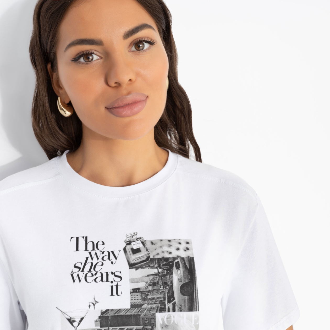 Ст.цена 1390р. Футболка из хлопка, Упражнение на стиль 00000011947 Белый