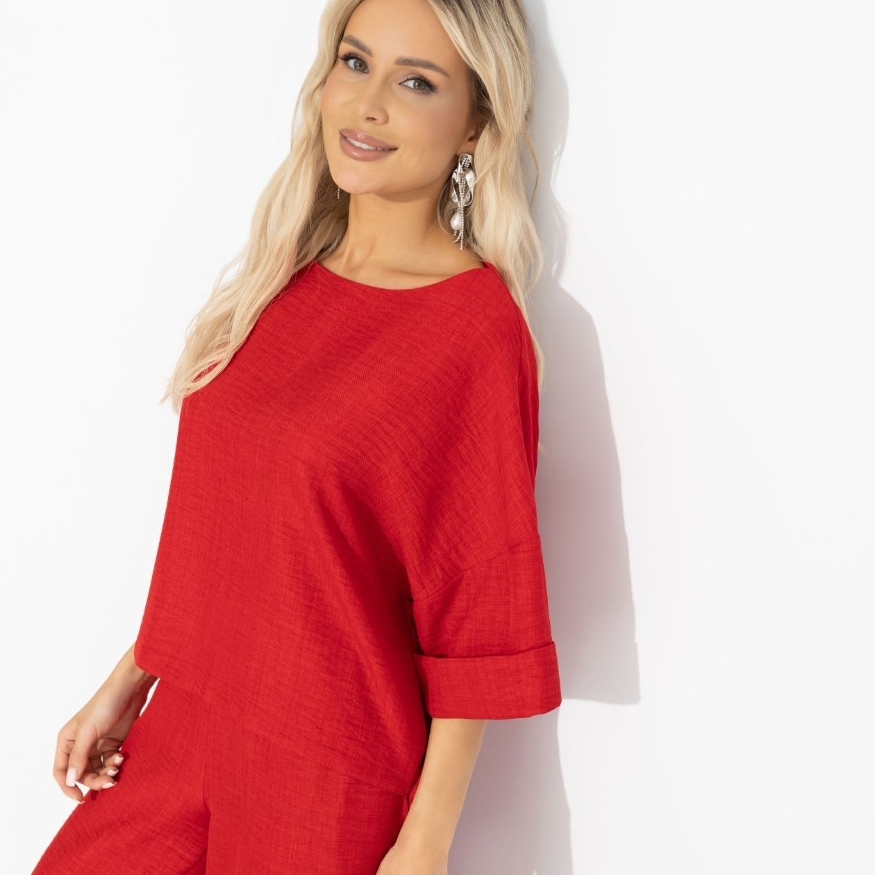 Брючный костюм свободной посадки, Энергия цвета (red, 2 в 1)