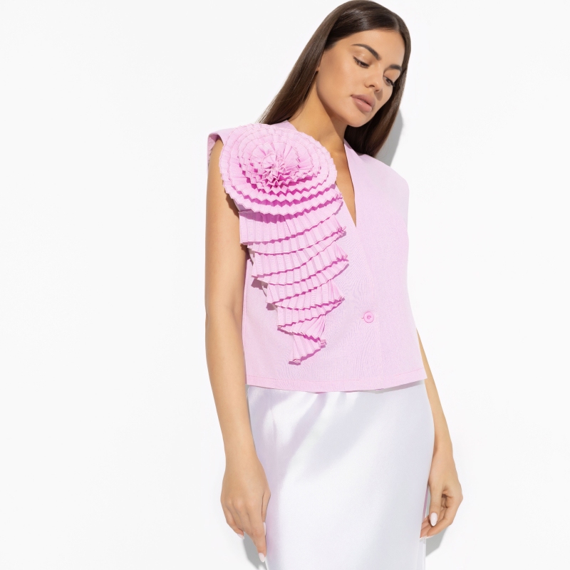 Ст.цена 1950р. Жилет, Жду продолжения 00000010542 Розовый