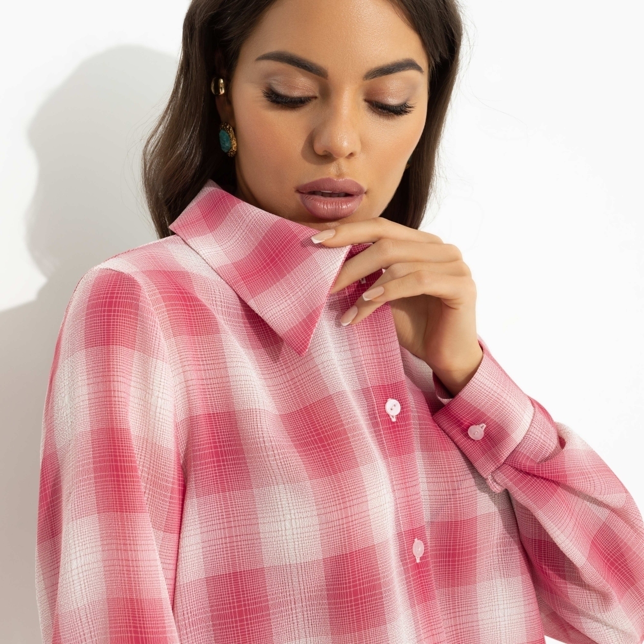 Рубашка свободного кроя, Цветущее очарование (яркая)