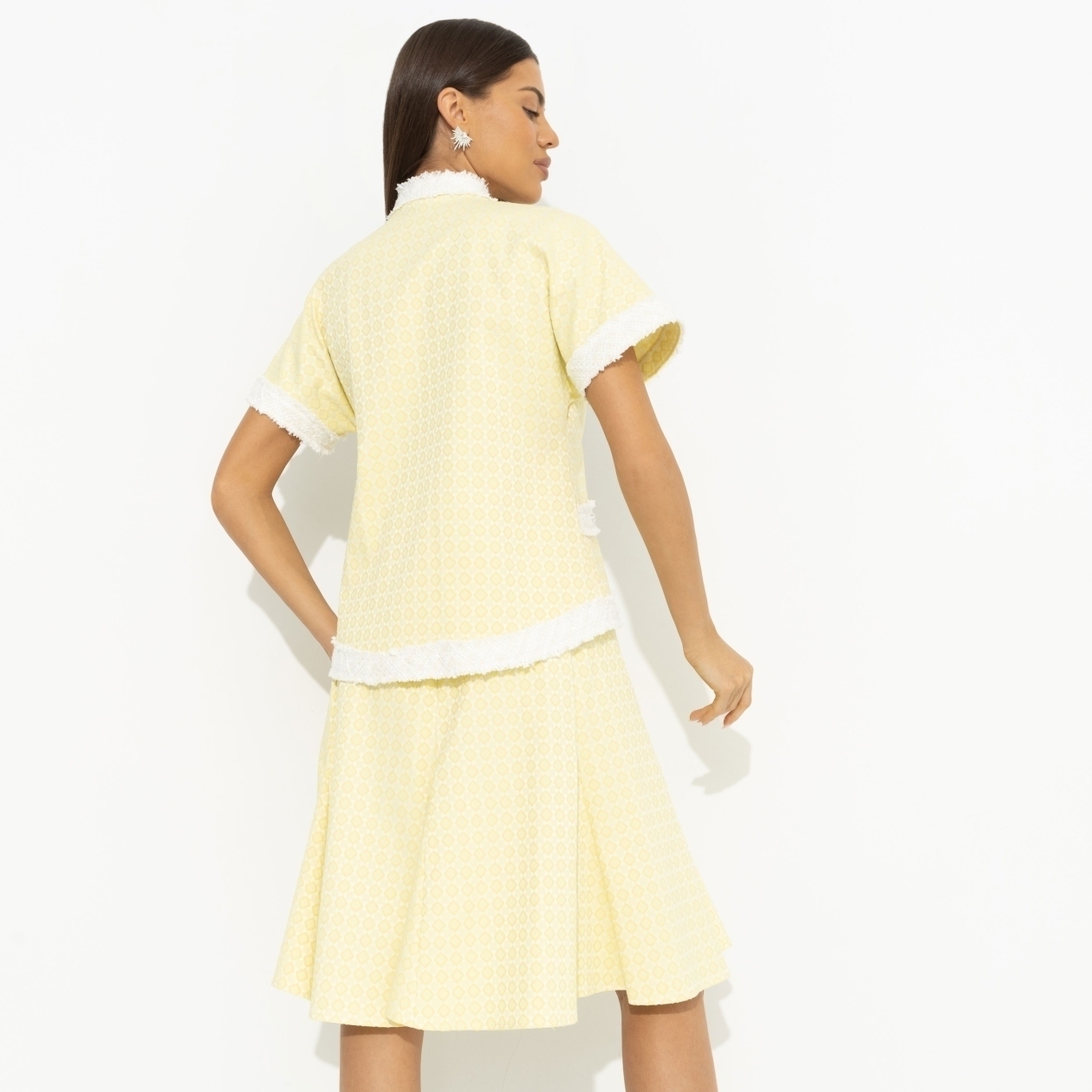 Костюм с юбкой в стиле Шанель, С безупречным вкусом (2 в 1, желтый)