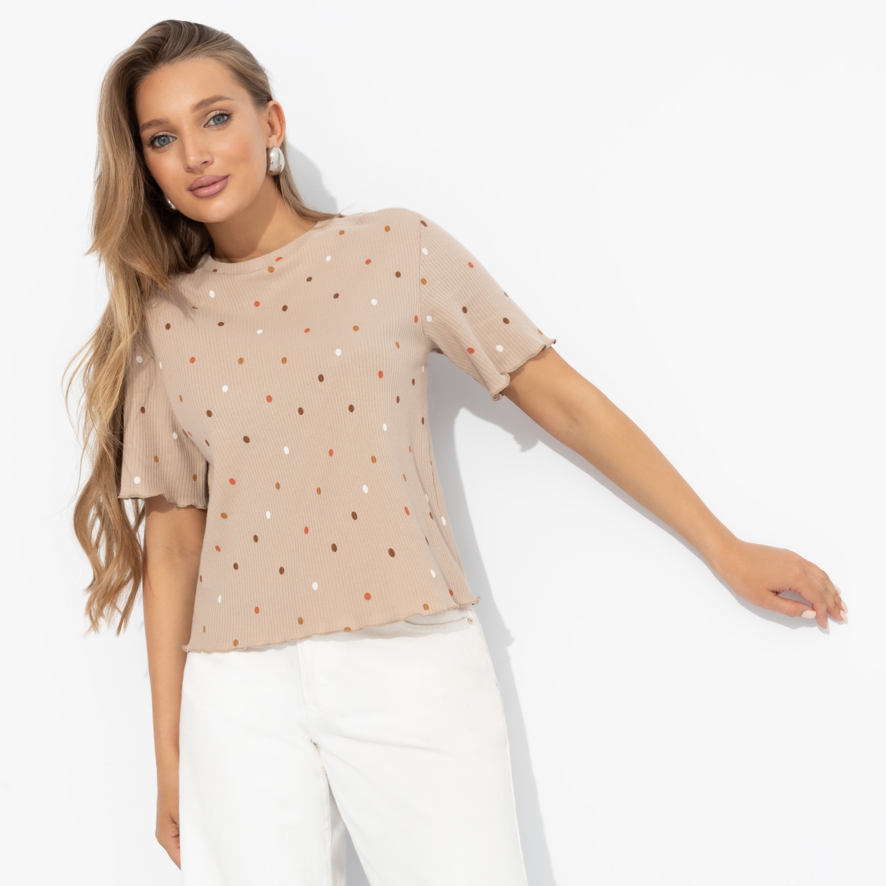 Ст.цена 1390р. Футболка из хлопка, Каникулы со мной 00000011949 Бежевый