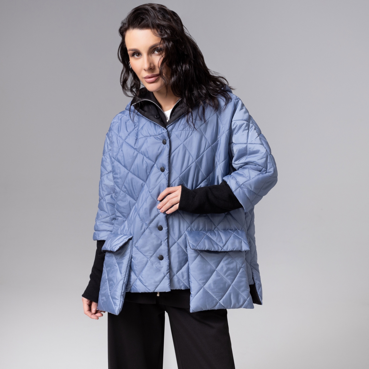 Куртка на синтепоне, След вдохновения (голубая)