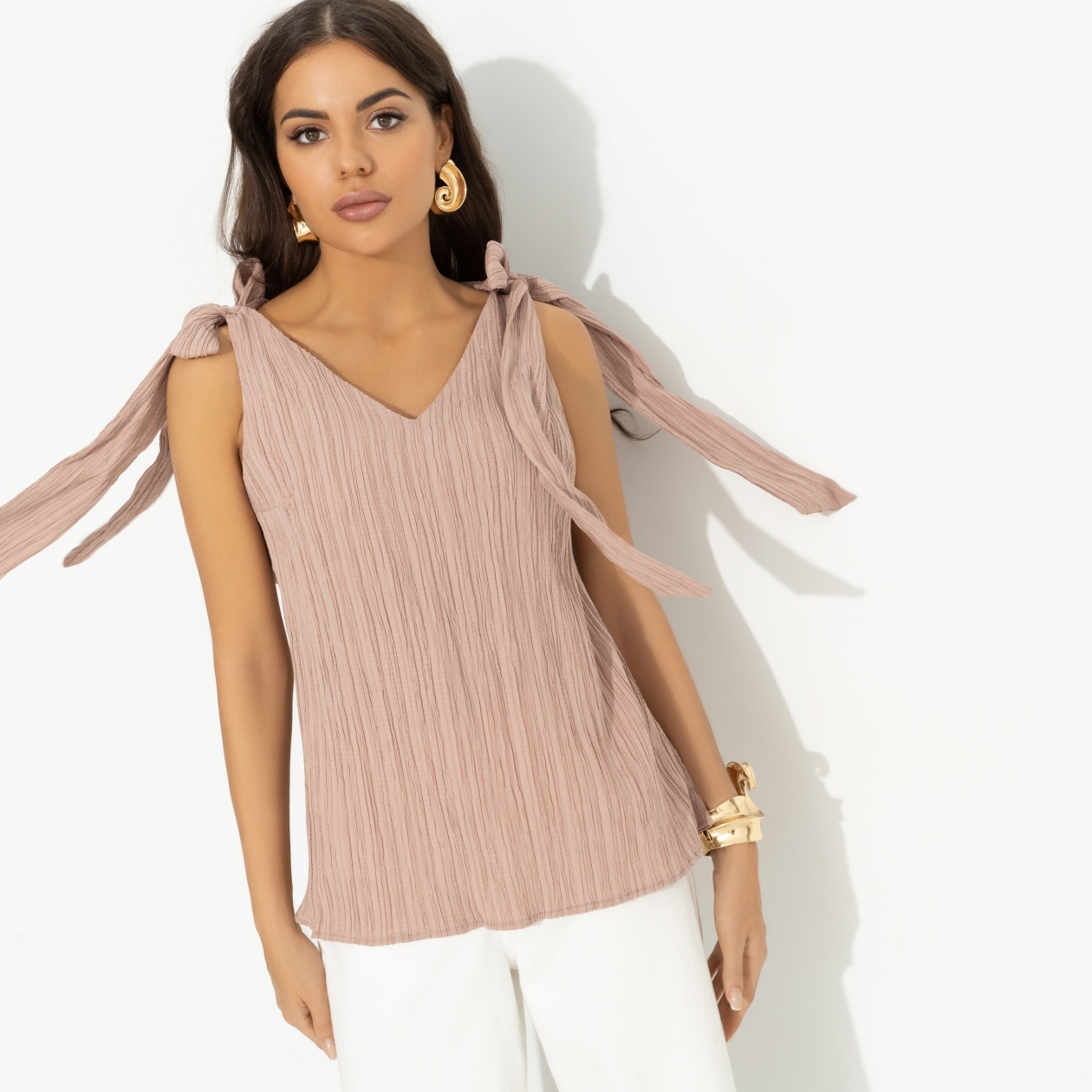 Ст.цена 1490р. Топ на завязках, Ты мой идеал (коричневый) 00000011695 Коричневый