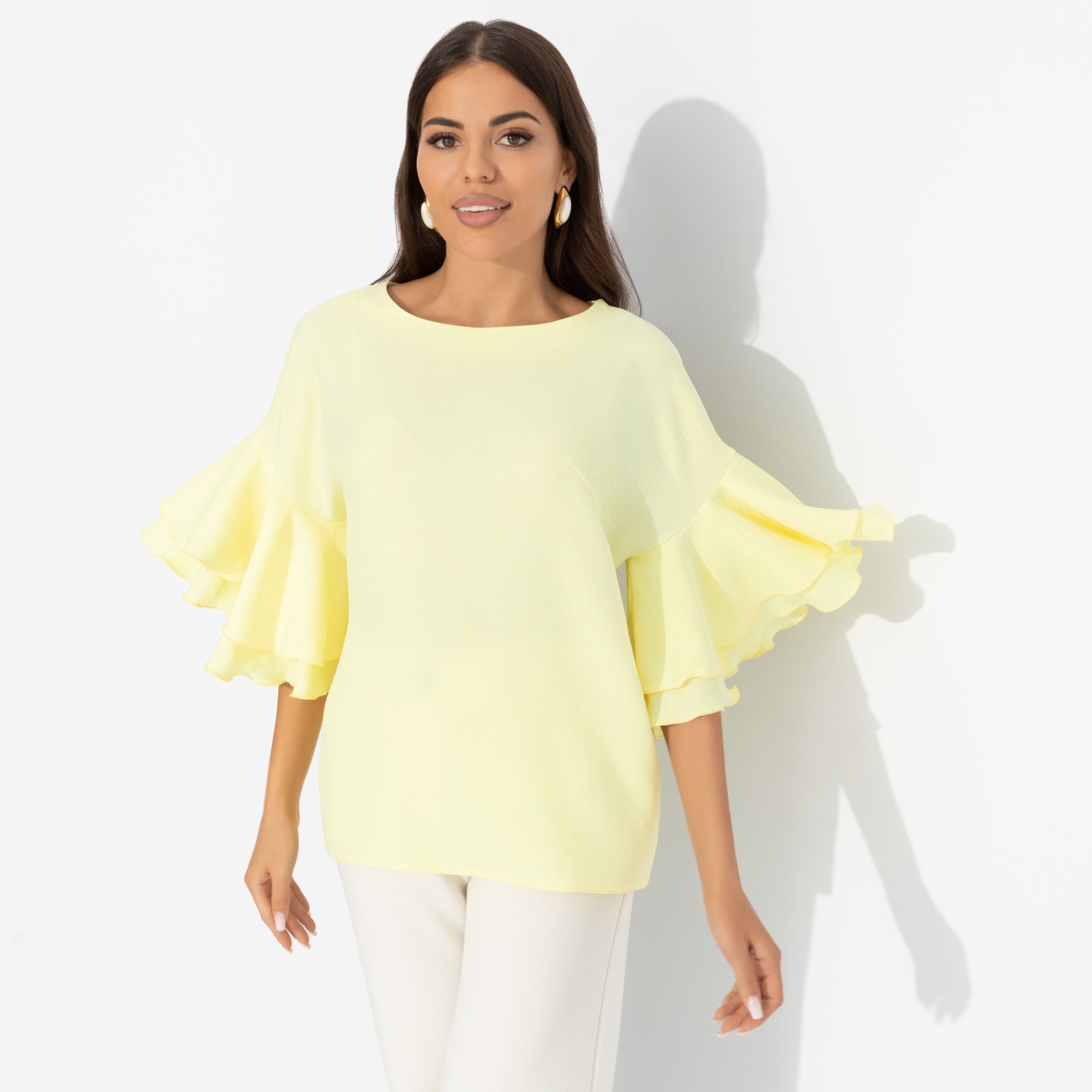 Блуза с акцентными рукавами, Молниеносная влюбленность (sunny)