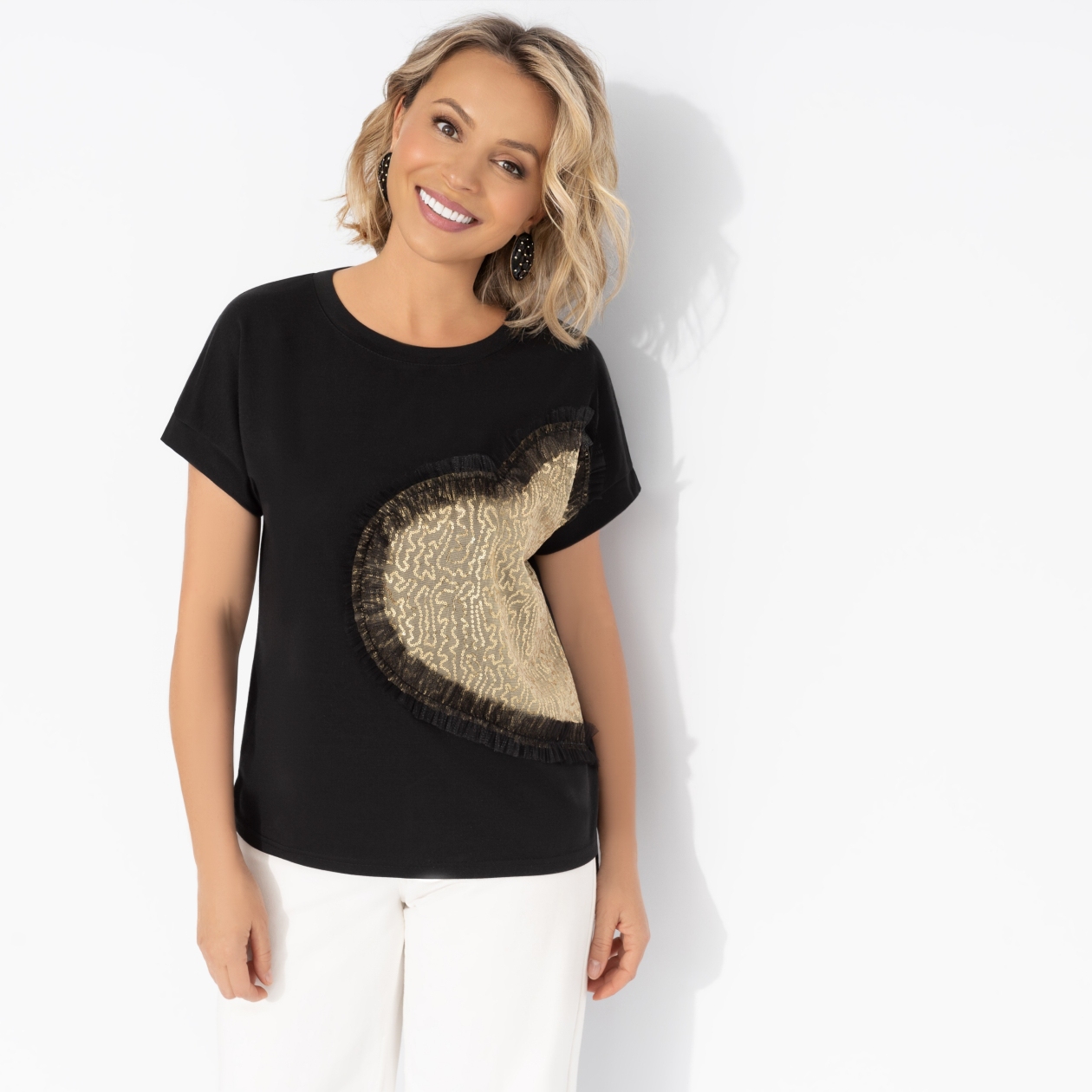 Ст.цена 1390р. Футболка нарядная, Яркий период (black) 00000012016 Черный