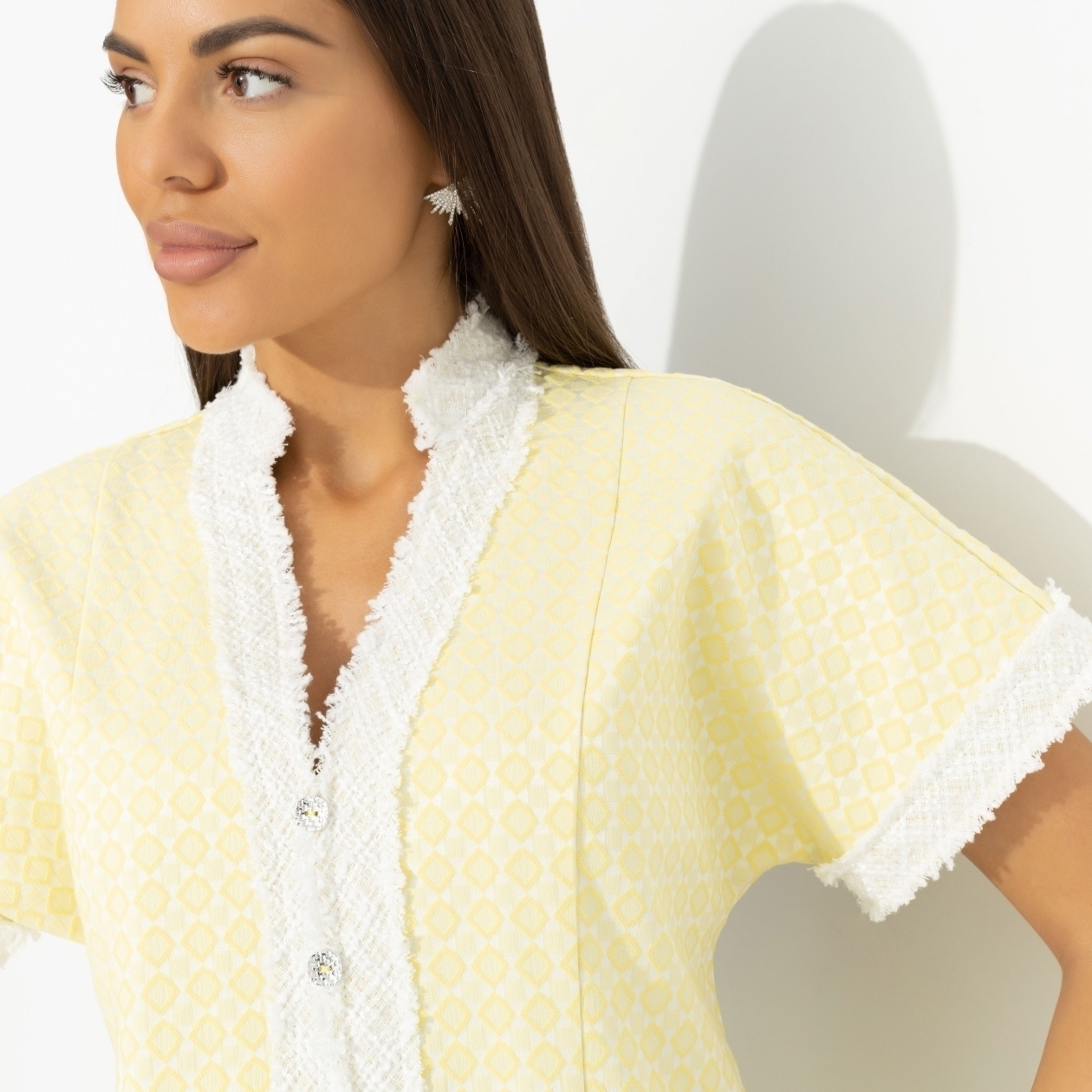 Костюм с юбкой в стиле Шанель, С безупречным вкусом (2 в 1, желтый)