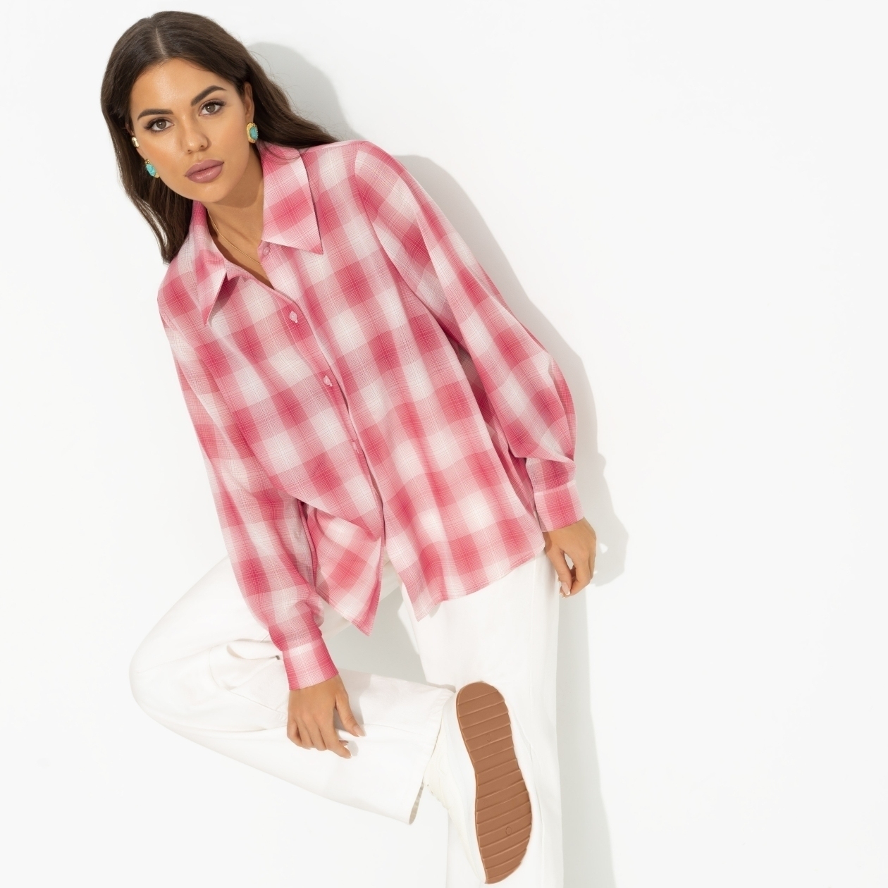 Рубашка свободного кроя, Цветущее очарование (яркая)