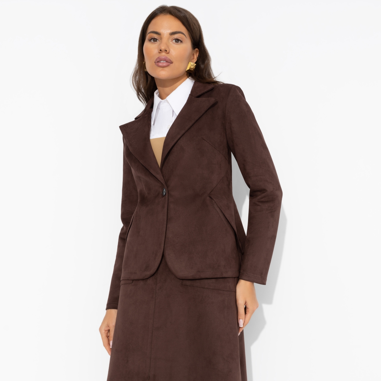 Жакет замшевый, Шоу-показ (шоколадный мусс)