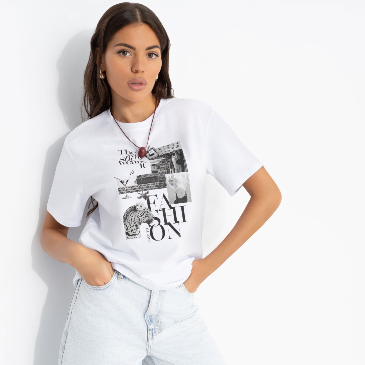 Ст.цена 1390р. Футболка из хлопка, Упражнение на стиль 00000011947 Белый