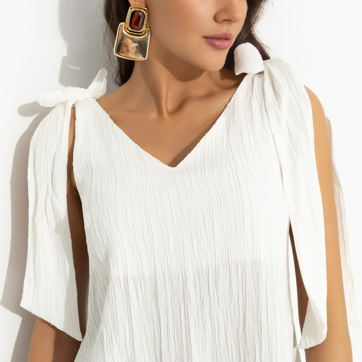 Ст.цена 1490р. Топ из жатой ткани, Ты мой идеал (белый) 00000011694 Белый