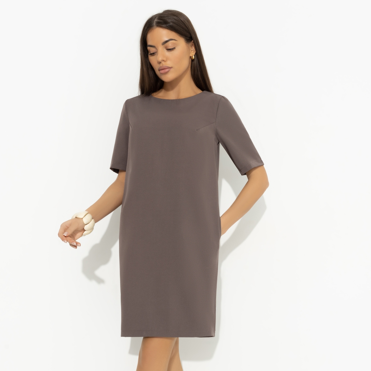 Платье с карманами, Виртуальные будни (brown)