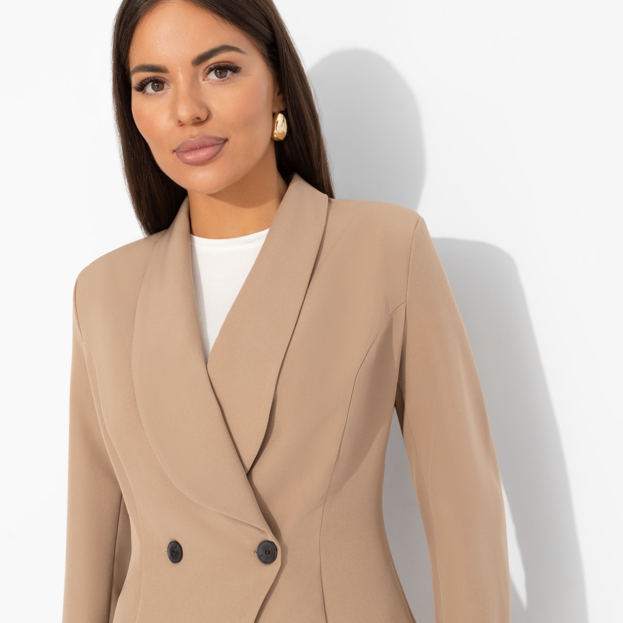 Жакет полуприталенного силуэта, Невероятно прекрасна (biege)