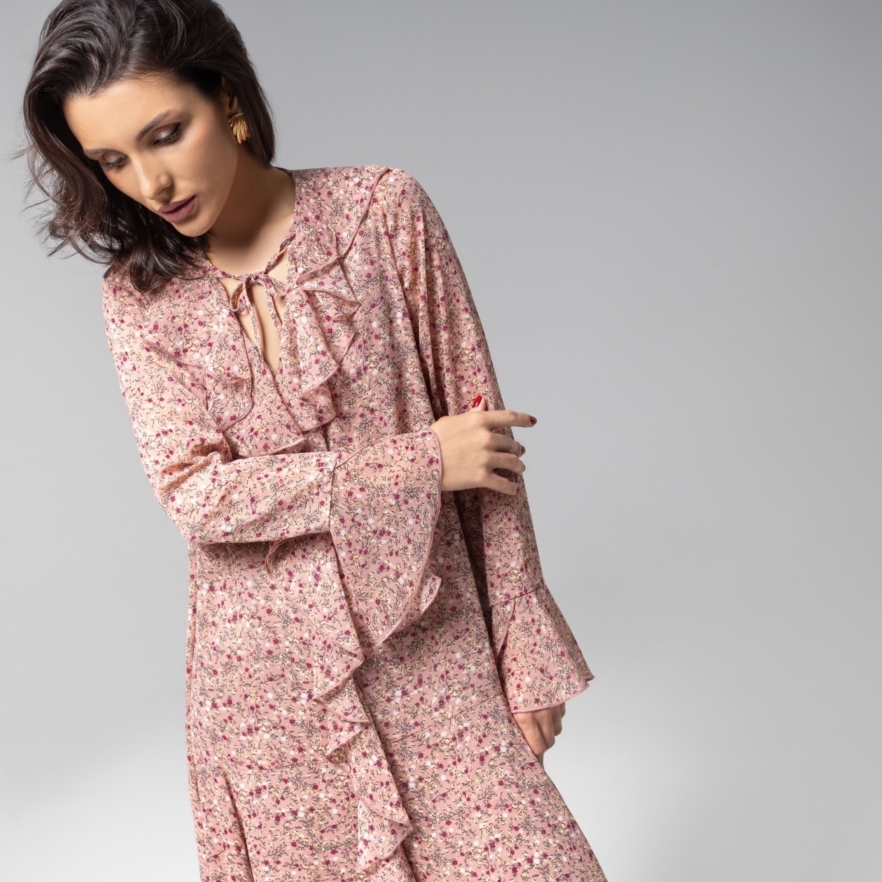 Платье с воланами, Для восхищенных взглядов (pink)