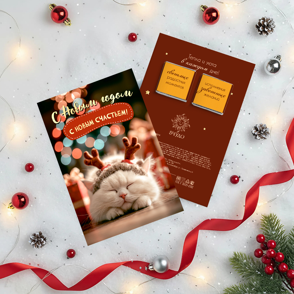 Открытка 2 шоколадки