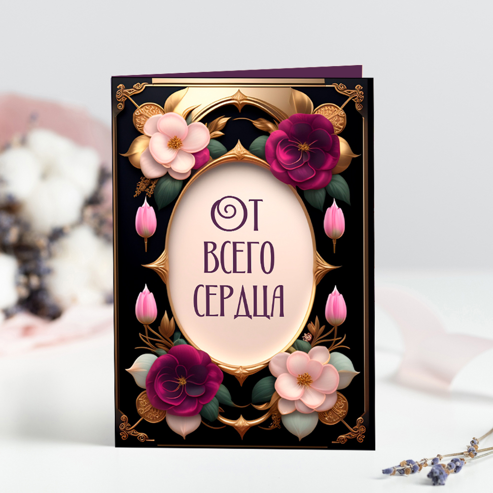 Открытка на 4 шоколадки