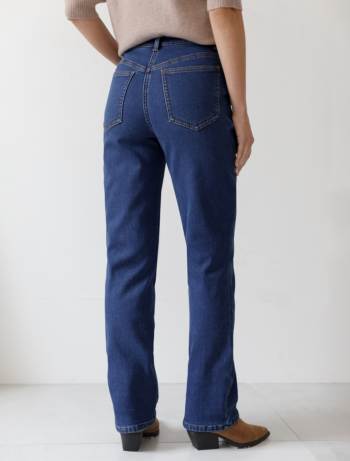 Прямые джинсы из эластичного денима на флисе