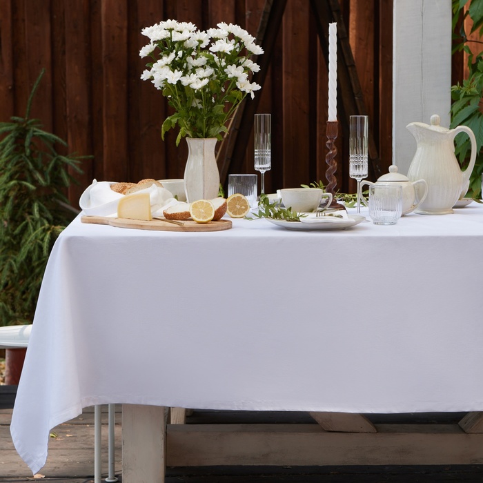Скатерть «Этель» Kitchen, 150×110 см, белая, 100% хлопок, саржа 190 г/м²