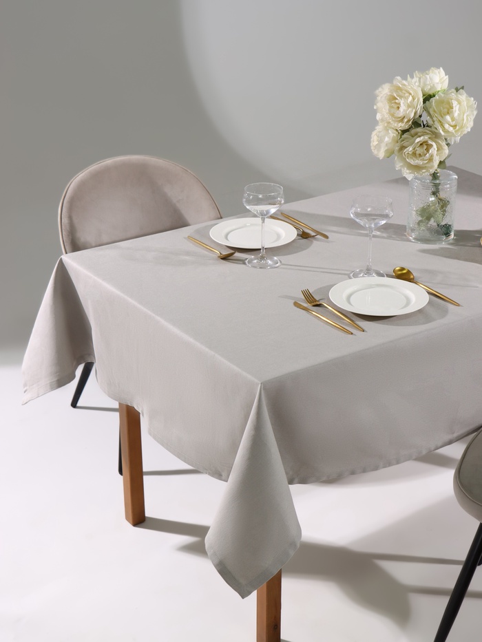 Скатерть Этель Kitchen 146×180 см, цвет светло-серый, 100% хлопок, саржа 250 г/м²
